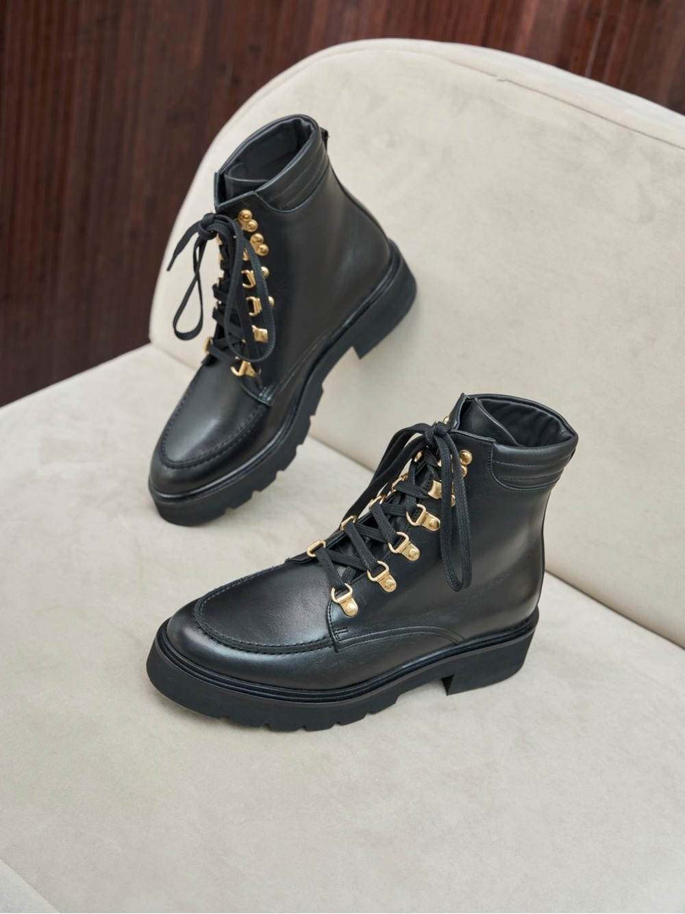 NWT Paire & Fils Leather Combat Boots